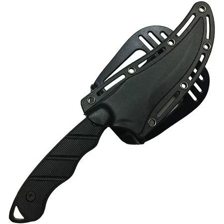 S-TEC 25139BK Black Fixed Blade Knife With Black Finger Grooved G10 Handle 5 S-TEC 25139BK Black Fixed Blade Knife With Black Finger Grooved G10 Handle - Image 3