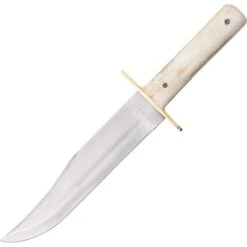Bear & Son WSB02 Bowie Fixed Stainless Blade Knife With Smooth Bone Handle