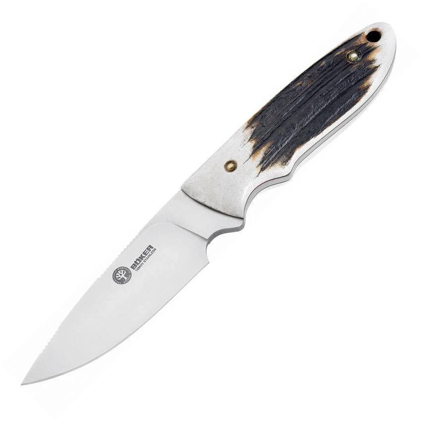 Boker 02BA701H Pine Creek Fixed Blade Knife With Genuine Stag Handle 3 Boker 02BA701H Pine Creek Fixed Blade Knife With Genuine Stag Handle