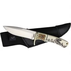 Marbles Outdoors Knives 440 Fixed Blade Scrimshaw -Buck Knives Shop 138591
