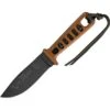 TOPS Knives TOPS TLT01OB Lite Trekker Survival Operator Fixed Black Traction Coating Blade Knife With Tan Canvas Micarta Handles -Buck Knives Shop 148803 148832