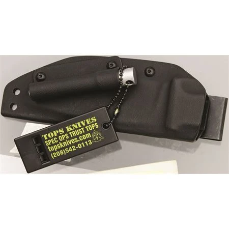 TOPS Knives TOPS TLT01OB Lite Trekker Survival Operator Fixed Black Traction Coating Blade Knife With Tan Canvas Micarta Handles 4 TOPS Knives TOPS TLT01OB Lite Trekker Survival Operator Fixed Black Traction Coating Blade Knife With Tan Canvas Micarta Handles - Image 2