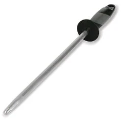 AccuSharp 032C Butcher Steel 9 Inch AccuSharp Sharpener With Black Composition Handle