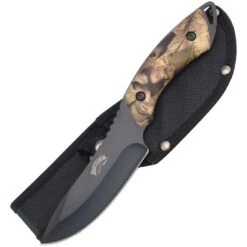 Frost 16920CAB The Whistler Fixed Blade Knife With Camo Composition Handle