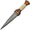 Damascus 1114 Dirk Fixed Damascus Steel Blade Knife With Contoured Rosewood Handle