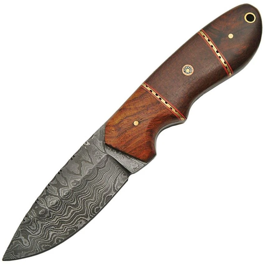 Damascus 1142 Hunter Micarta Rosewood Fixed Blade Knife 3 Damascus 1142 Hunter Micarta Rosewood Fixed Blade Knife