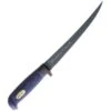Marttiini 836014T Martef Fillet Knife With Leather Sheath And Blue Textured Rubber Handle -Buck Knives Shop 218545 218549