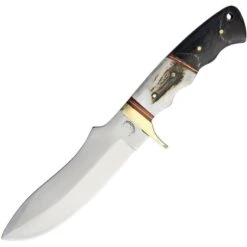 Wild Boar 1005 Fixed Satin Finish Stainless Blade Knife With Bone And Horn Handle