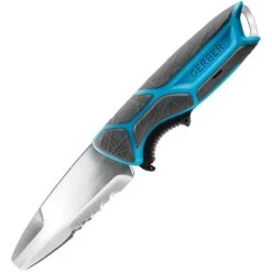 Gerber 3591 CrossRiver Knife Salt Rx With Blue Glass Reinforced Polypropylene Handle